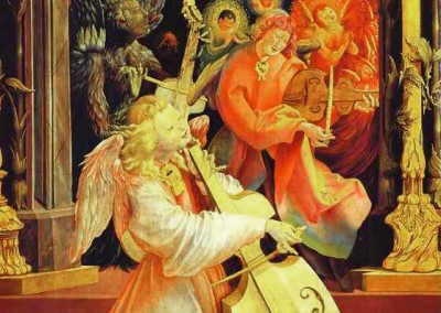 Grünewald, Mathias. Coro de anjos, 1477.