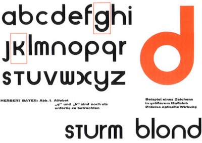 Bayer, Herbert. Tipologia sturm blond, 1925.