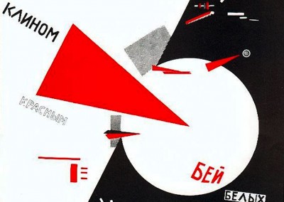 El Lissitzky.Derrote os brancos com a cunha vermelha, 1919.