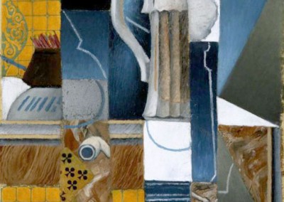 Gris, Juan. Copo de cerveja com carta de baralho, 1913.