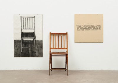 Kosuth, Joseph. Uma e três cadeiras, 1965.