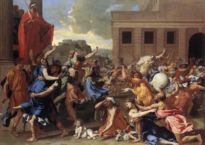 Poussin, Nicolas. O Rapto das Sabinas, 1634-35.
